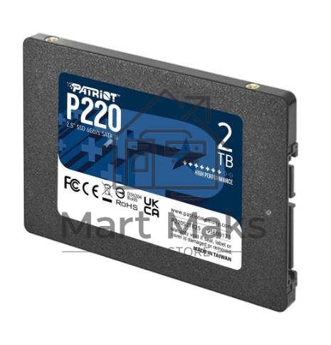 Накопитель SSD Patriot P220, 2TB, SATA III, 2.5