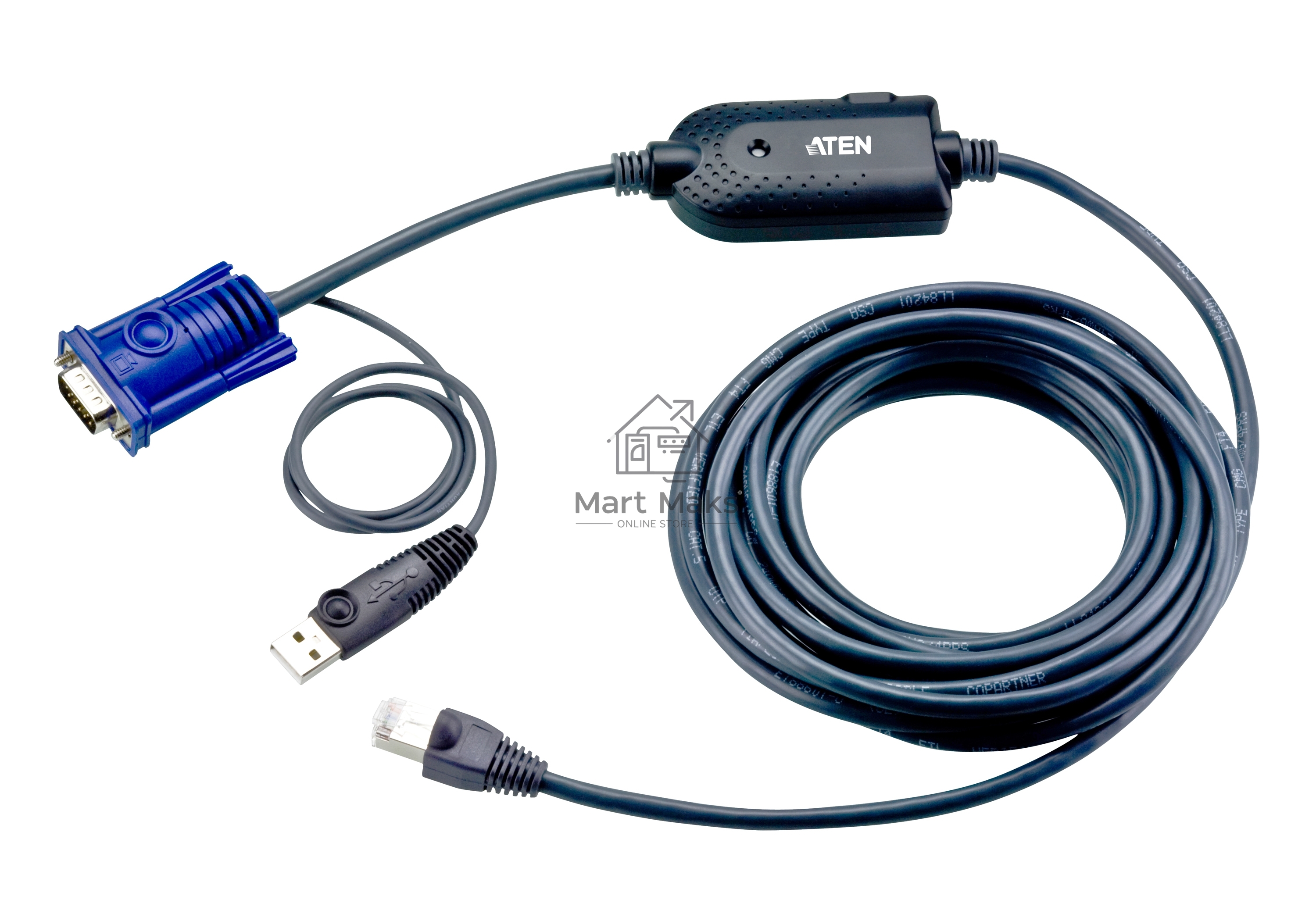 Модуль удлинителя, SVGA+KBD+MOUSE USB, 4.5 метр., для подкл. комп. к перекл. KH15xxA/KH15xxAi/KL15xxA/KH25xxA, макс.разреш. 1600х1200, RJ45+HD-DB15+USB A-тип, Female+2xMale, без Б.П., (DDC2B) USB CPU Module/cat 5 cable for KH2516A
