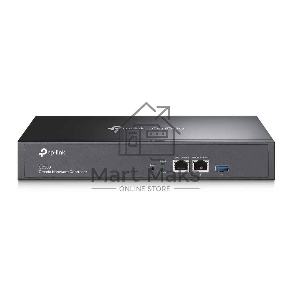 Контроллер TP-Link Omada hardware Controller OC300, 2 gigabit ethernet ports, 1 USB 3.0 port, managed up to 500 Omada Access Points/Switch/Gateway, support batch configuration, firmware upgradation, intelligent network monitoring and captive portal, easy 