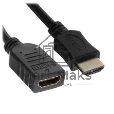 Кабель-удлинитель HDMI Cablexpert CC-HDMI4X-6, 19M/19F, v2.0, позол.разъемы, экран, 1.8м, черный, пакет