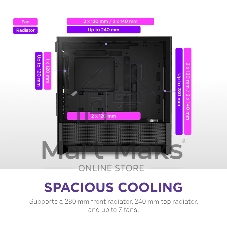 Корпус без блока питания Case NZXT H3 Flow (2025), Midi-Tower, TG, 1x120мм, 1xUSB-A 3.2 + 1xUSB-C 3.2, mATX, mITX черный