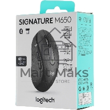 Мышь беспроводная Logitech Signature M650 графитовый, 4000 dpi, радиоканал, Bluetooth, USB, кнопки - 5