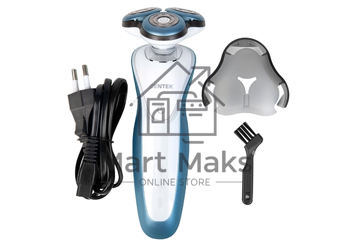 Бритва Centek CT-2163 (серебр) ротор, +ВЛАЖНОЕ БРИТЬЁ, 3 плав.головки, 2-йные лезвия, до 40 мин. раб