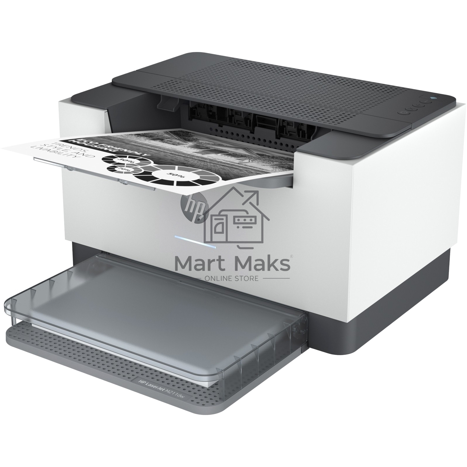Принтер лазерный HP LaserJet M211dw (9YF83A), A4, ч/б, печ. до 29 стр/мин., 600 x 600 dpi, USB, RJ-45, Wi-Fi, Air Print, Mopria
