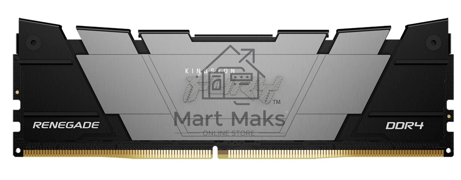 Оперативная память Kingston Fury Renegade, DDR4, 32GB (4x8GB), 3200MHz, CL16, DIMM, с радиатором, черный