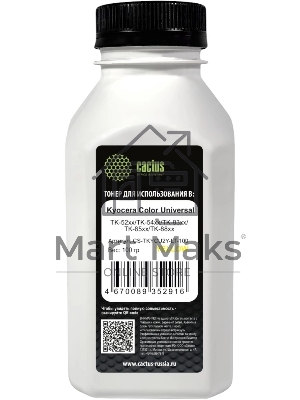 Тонер Cactus CS-TKYCU2Y-LT-100 желтый флакон 100гр. для принтера Kyocera Color Universal TK-52xx/TK-54xx/TK-83xx/TK-85xx/TK-88xx