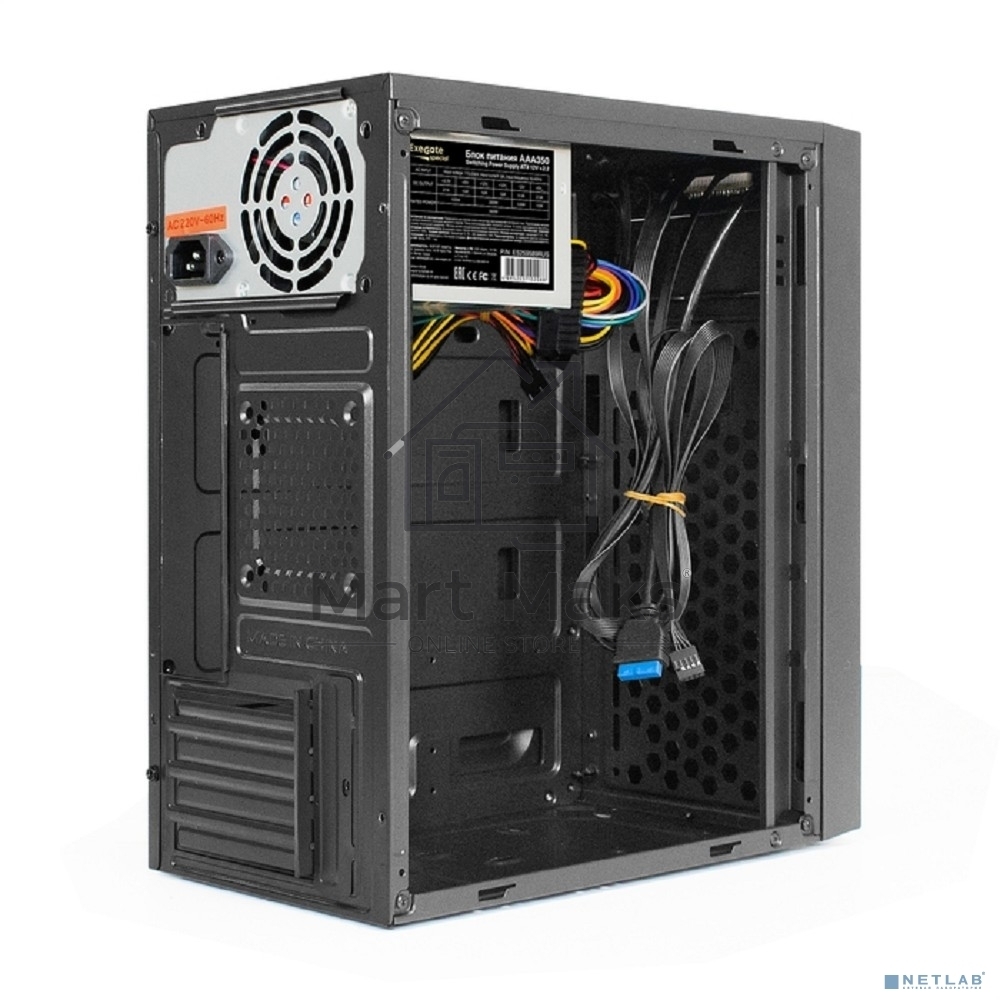 Компьютерный корпус Minitower ExeGate BAA-113U-AAA350 (mATX, БП AAA350 с вент. 8см, 2*USB+1*USB3.0, аудио, черный)