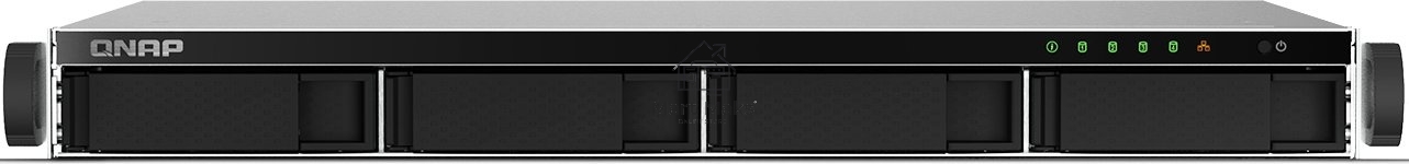 Сетевое хранилище SMB QNAP TS-464U-RP-8G NAS 4 HDD trays, rackmount 1U, 2 PSU. 4-core Intel Celeron N5105/N5095 2.0-2.9 GHz, 8 GB RAM MAX, 2x2.5 Gigabit Ethernet, 4xUSB, 1xHDMI . PCIe Gen 3 x2, W/o rail kit RAIL-B02