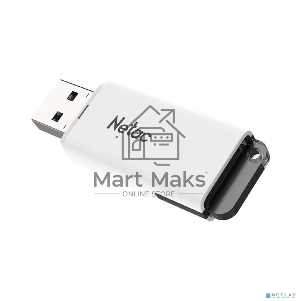 Флешка USB R/W Netac U185, 4ГБ, USB2.0, белый NT03U185N-004G-20WH