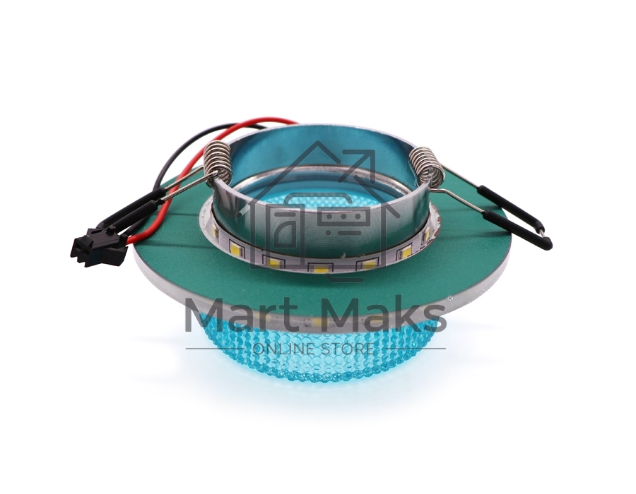 Светильник Ambrella light TN351 CH/BL хром/голубой GU5.3+3W (LED COLD) D95*45
