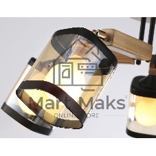 Светильник Ambrella light TR9529/5 BK/GD/TI черный/золото/янтарь E27*5 max 40W D670*260