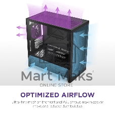 Корпус без блока питания Case NZXT H3 Flow (2025), Midi-Tower, TG, 1x120мм, 1xUSB-A 3.2 + 1xUSB-C 3.2, mATX, mITX черный