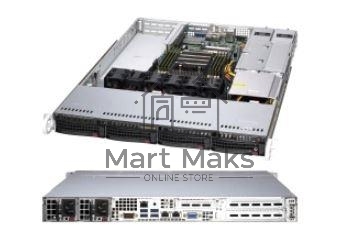 Платформа Supermicro AS-1014S-WTRT, Single AMD EPYC 7002, 8 DIMMs, 2 PCI-E 4.0 x16 (FHFL) slots, 1 PCI-E 4.0* x16 (LP) slot, 4 Hot-swap 3.5