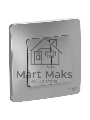 Выключатель 2-кл. СП BLANCA (сх.5) 10А 250В алюм. SchE BLNVS010503