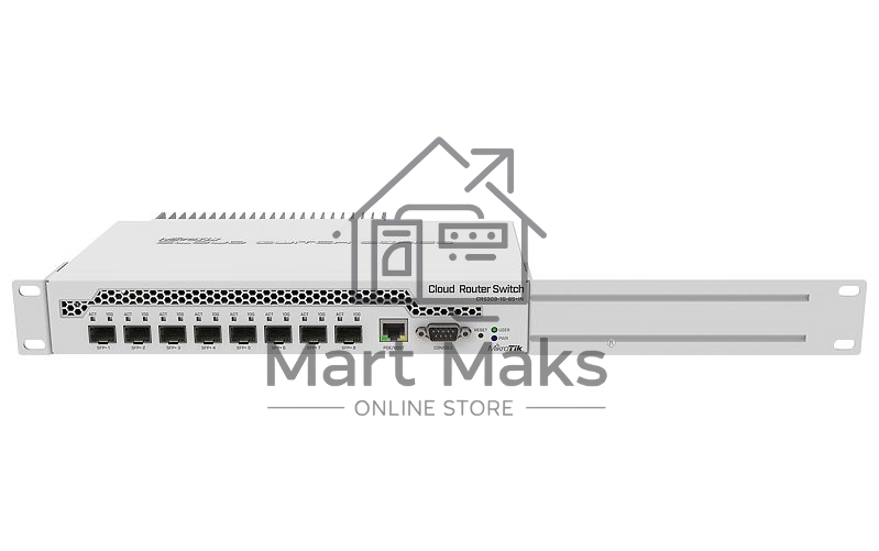 Коммутатор MikroTik CRS309-1G-8S+IN 8 SFP+, dual-core 800MHz CPU, 512MB RAM, POE, RS232 serial port