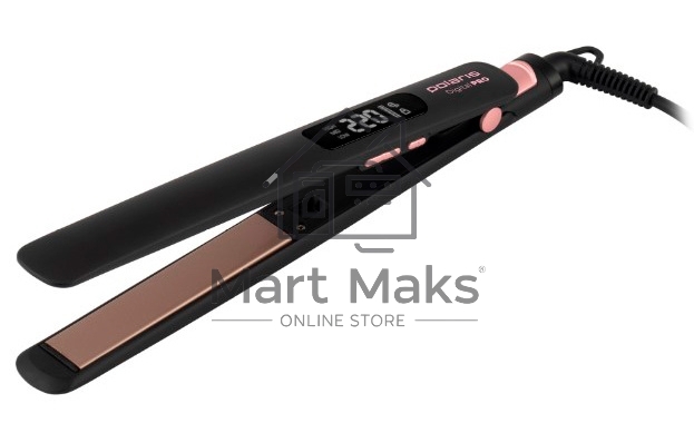 Щипцы Polaris PHS 5012KT UltraSlim Digital Pro 50Вт макс.темп.:220С покрытие:керамическое розовое золото/черный