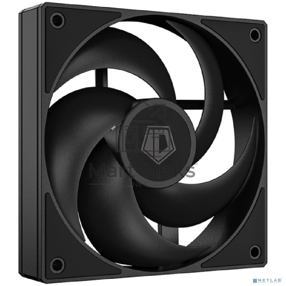 Вентилятор для корпуса ID-Cooling AS-120-K черный, 120 мм, 2000 об/мин, 27.2 дБ, 4 pin