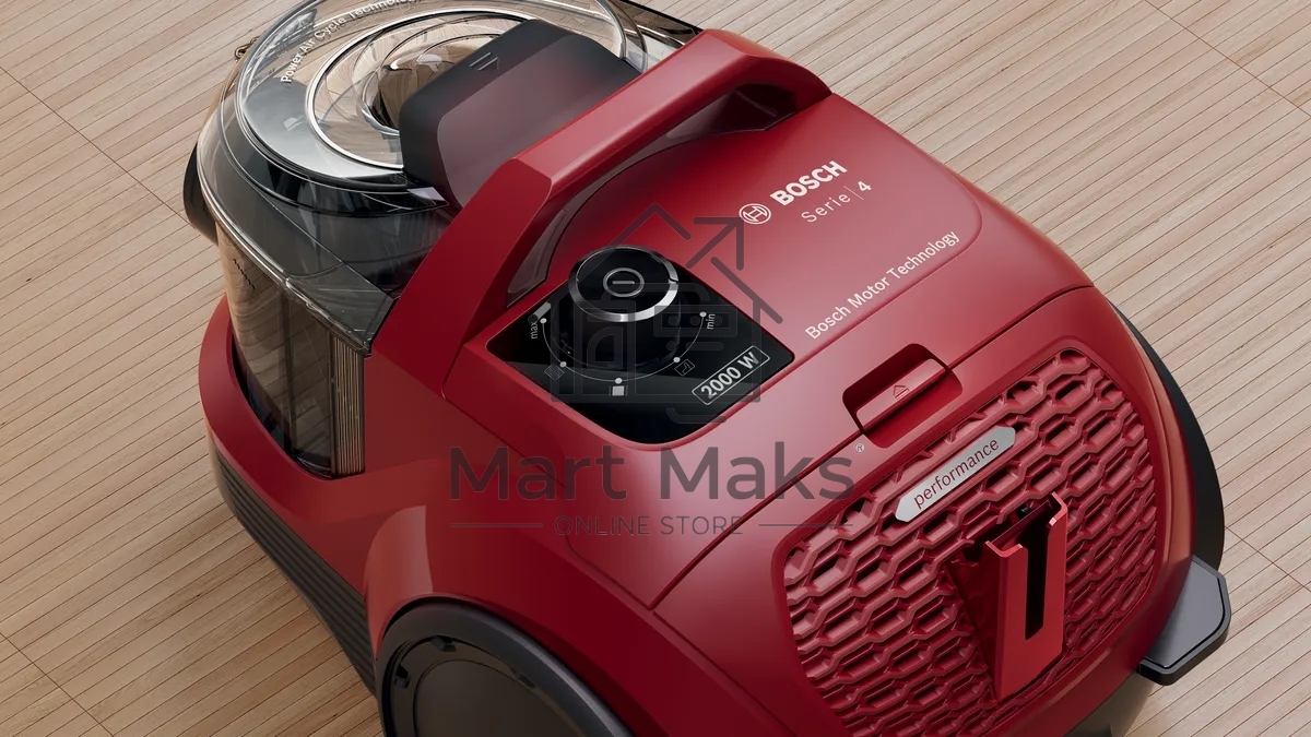 Пылесос Bosch BGS21WX200 красный, 2000 Вт, уборка сухая, пылесборник контейнер, 2 л