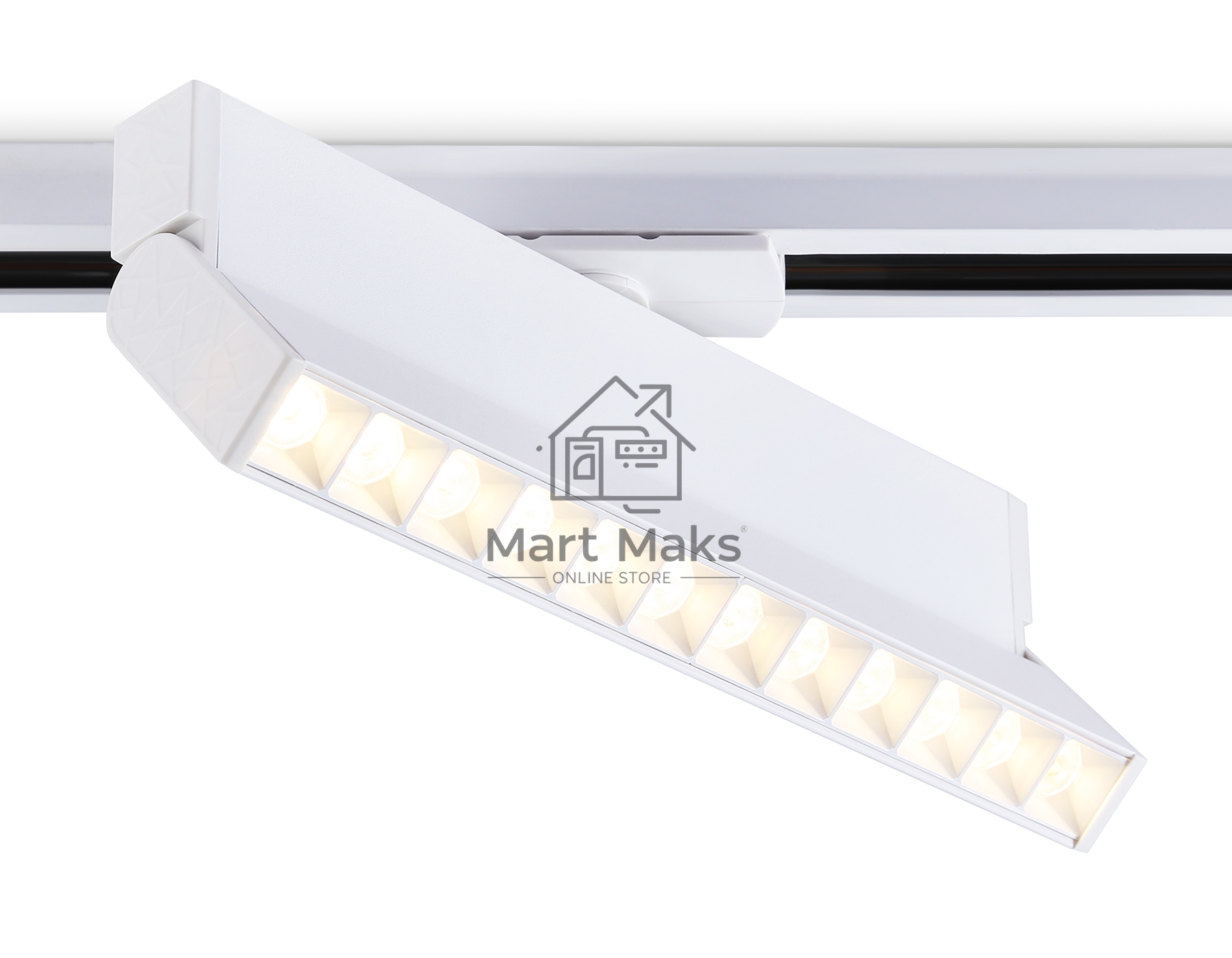 Трековый однофазный светодиодный светильник Ambrella light GL6815 WH белый LED 12W 3000K 24° 230*22*87