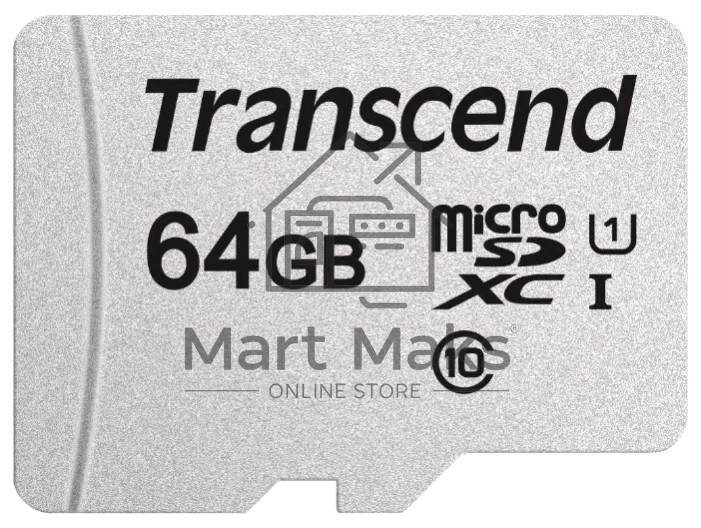 Флеш карта Micro SecureDigital 64Gb Transcend Class 10 TS64GUSD300S-A MicroSDXC Class 10 UHS-I, SD adapter