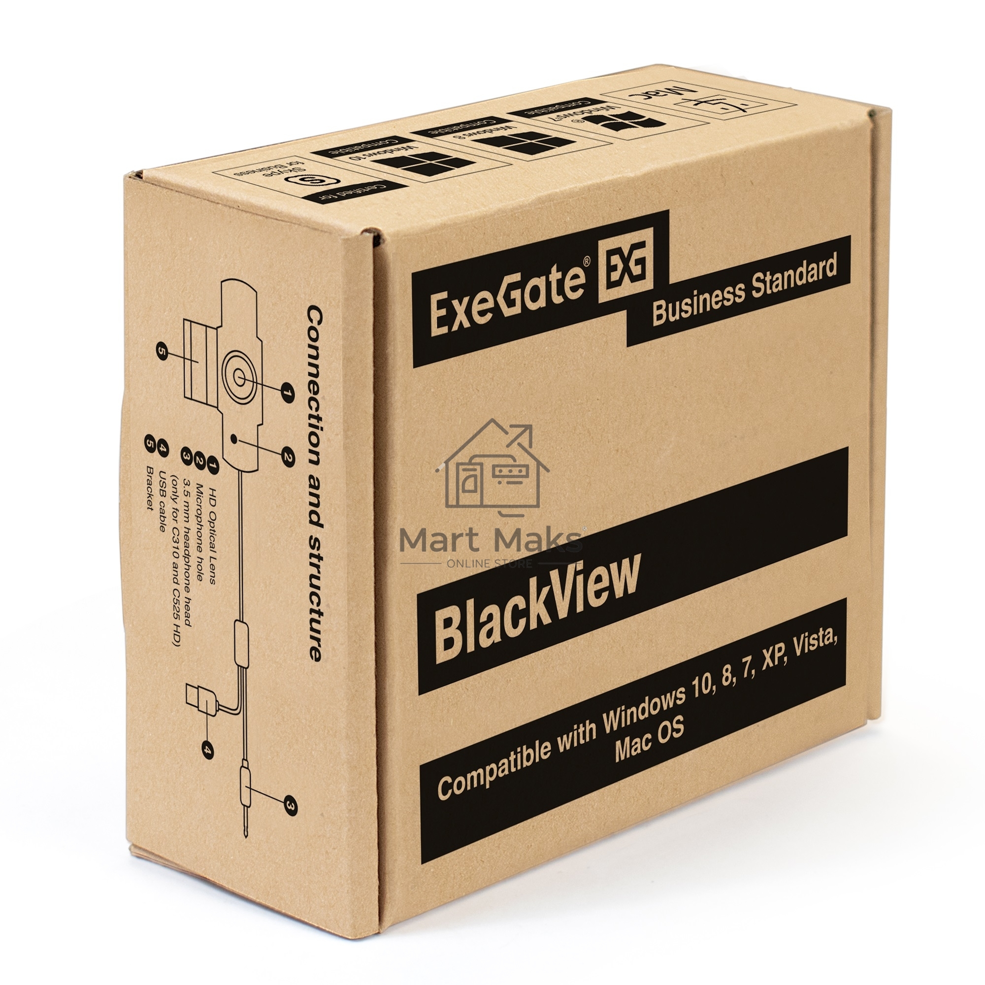 Веб-камера ExeGate EX287388RUS BlackView C615 FullHD Tripod (матрица 1/3