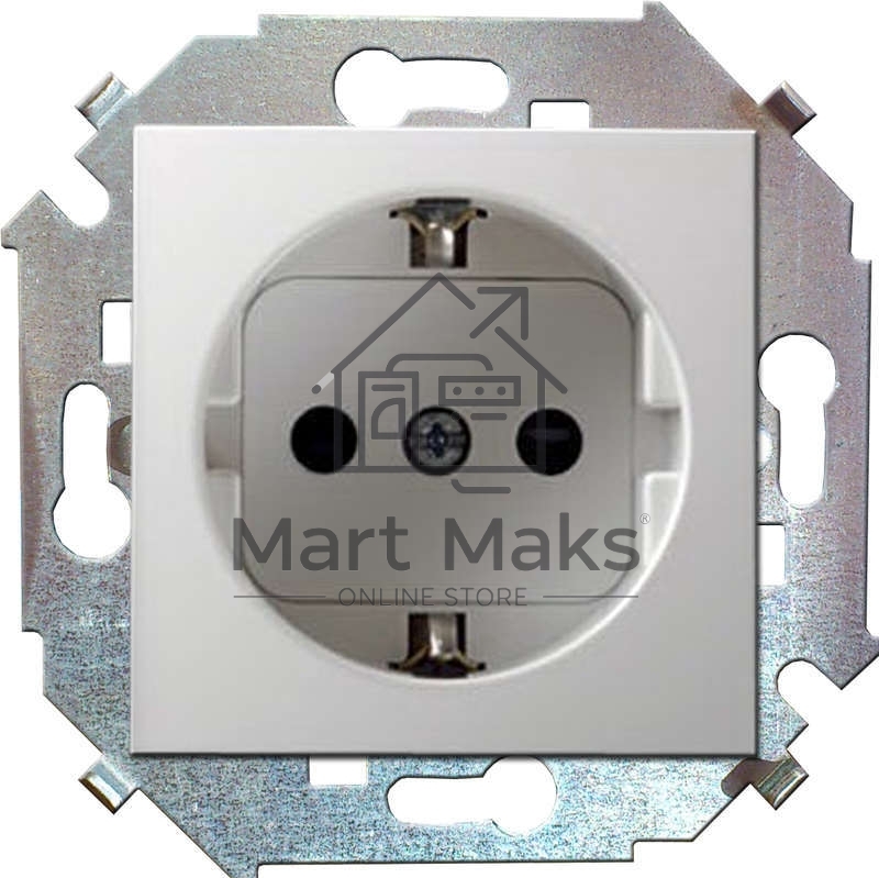 Механизм розетки 1-м СП Simon15 с заземл. бел. Simon 1591432-030