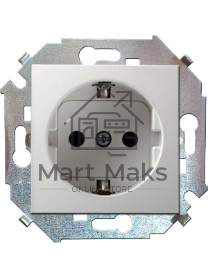Механизм розетки 1-м СП Simon15 с заземл. белый Simon 1591432-030