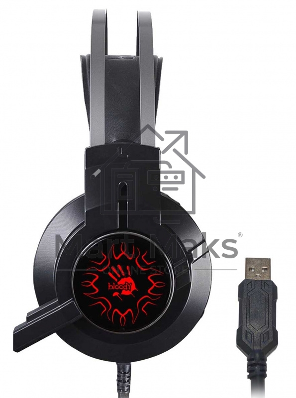 Наушники с микрофоном A4 Bloody J437 черный 1.8м мониторные USB оголовье (J437)