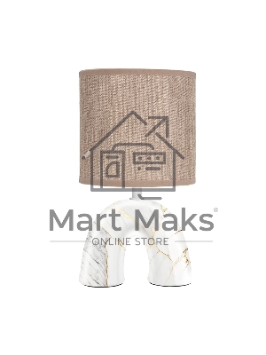 Светильник декоративный настольный Форте, основание дуга под золотой мрамор, бежевый абажур, цоколь Е27, 60Вт Rexant