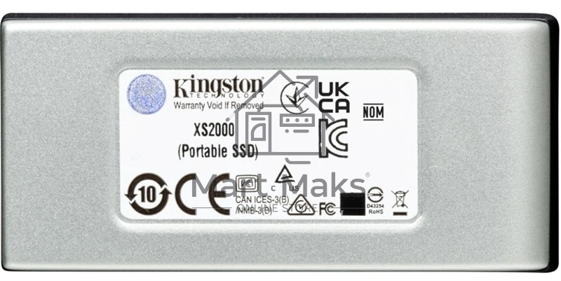 Внешний SSD Kingston XS2000, 1TB, USB 3.2 Gen 2x2 Type-C, R/W 2000/2000, серебристый