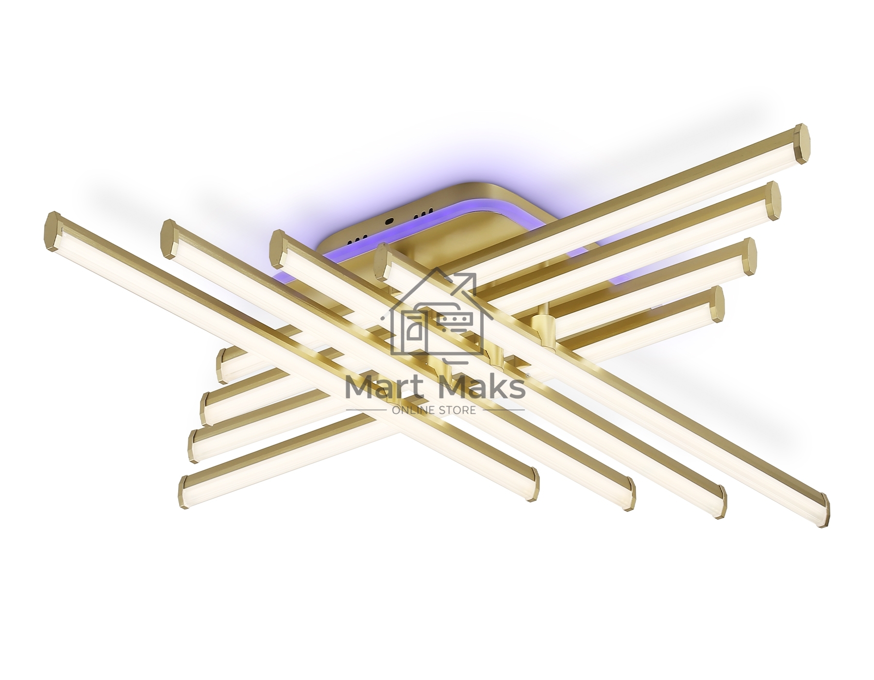 Потолочный светодиодный светильник Ambrella light FL6263 GD золото 115W 3000K-6400K+RGB 810*810*130 (ПДУ ИК)