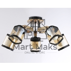 Светильник Ambrella light TR9529/5 BK/GD/TI черный/золото/янтарь E27*5 max 40W D670*260
