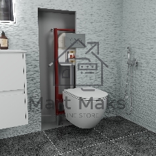 Комплект BAU 6 в 1: рамная инсталляция BAU NEO 45, унитаз подвесной безободковый торнадо Bau Dream 52х36 Hurricane-2, быстросъемное сиденье дюропласт микролифт, круглая хромированная клавиша