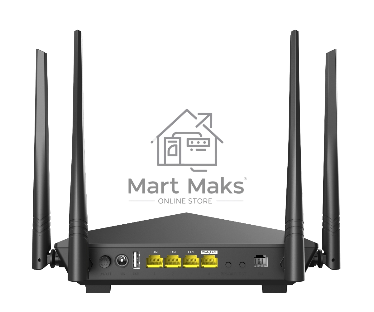 Двухдиапазонный Wi-Fi гигабитный VDSL/ADSL модем-маршрутизатор AX1500, 2,4/5 ГГц, до 1501 Мбит/с Tenda V15