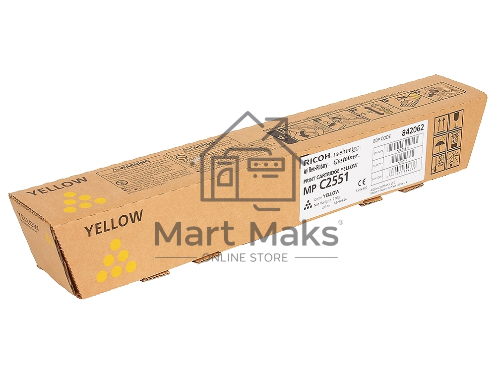 Картридж лазерный желтый тип MPC2551HE для Ricoh Aficio MPC2050/C2550/С2051/С2551 (9500стр)