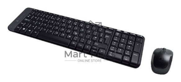 Клавиатура + мышь Logitech MK220 клав:черный мышь:черный USB беспроводная