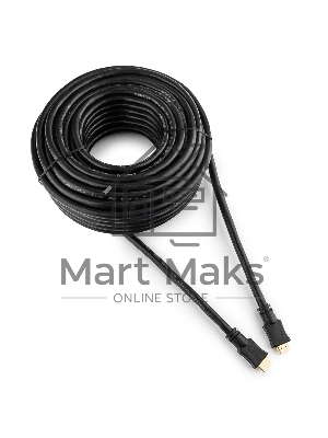 Кабель Cablexpert HDMI CC-HDMI4-20M, 19M/19M, v2.0, медь, позол.разъемы, экран, 20м, черный, пакет