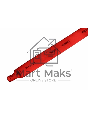 Термоусаживаемая трубка Rexant 8,0/4,0 мм, красная, упаковка 50 шт. по 1 м