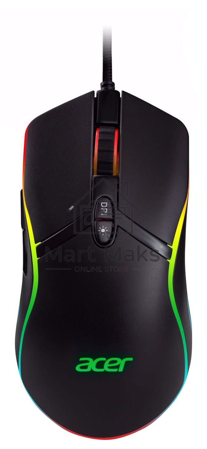 Мышь проводная Acer OMW144 черный, 3200 dpi, USB, кнопки - 7