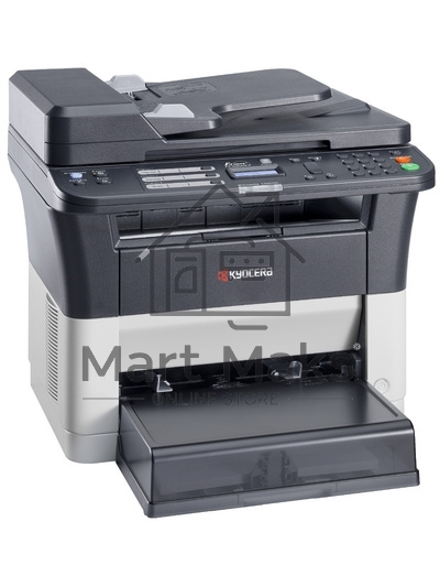 МФУ лазерный Kyocera Ecosys FS-1025MFP (1102M63RU0/1102M63RUV/1102M63RU2/1102M63NX2/1102M63DZ2), A4, ч/б, печ. до 25 стр/мин., скан. до 18 стр/мин. (ч/б) 6 стр/мин. (цвет), 600 x 1800 dpi (печать) 600x600dpi (скан), USB, RJ-45