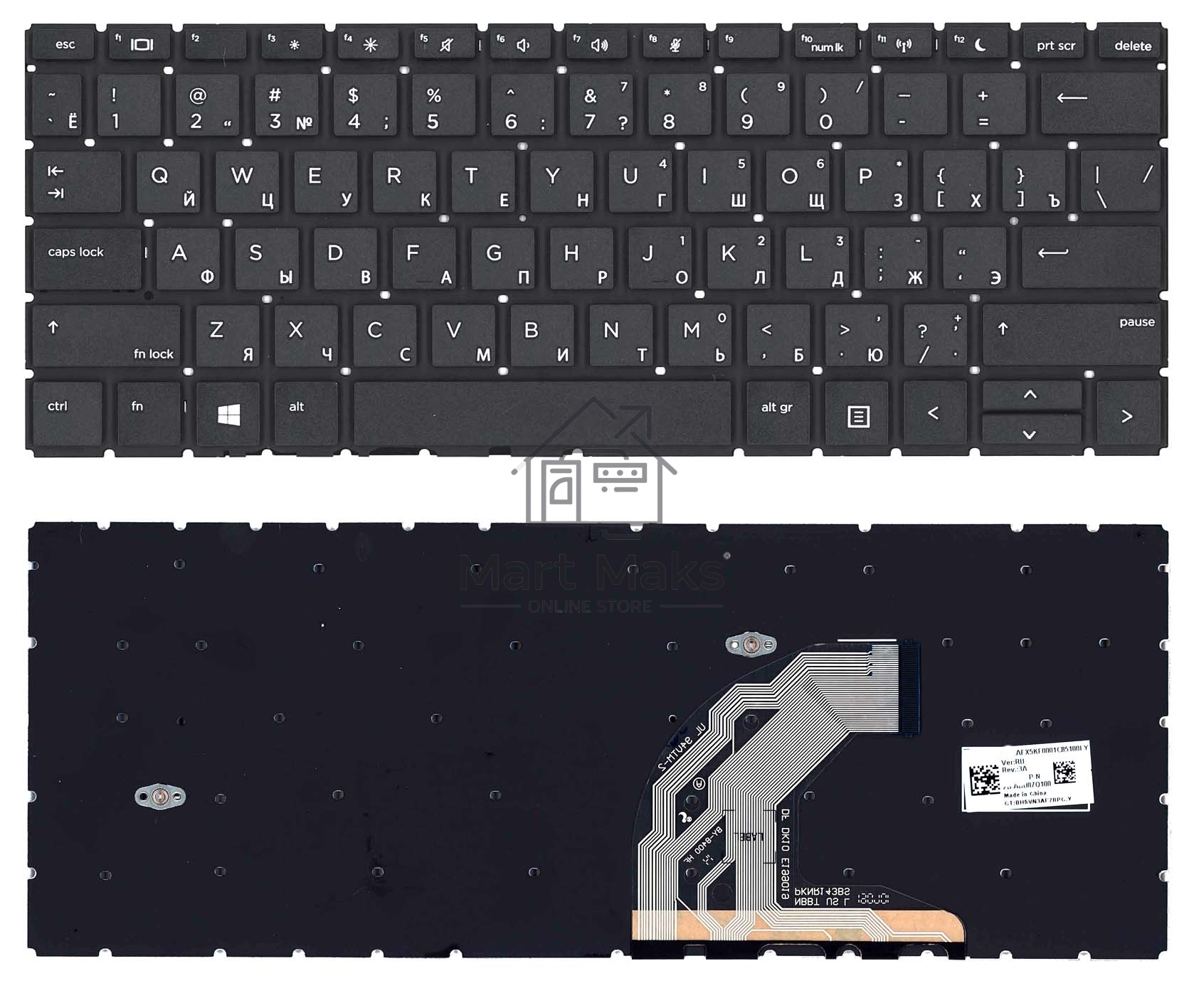 Клавиатура для ноутбука HP 430 G6 черная