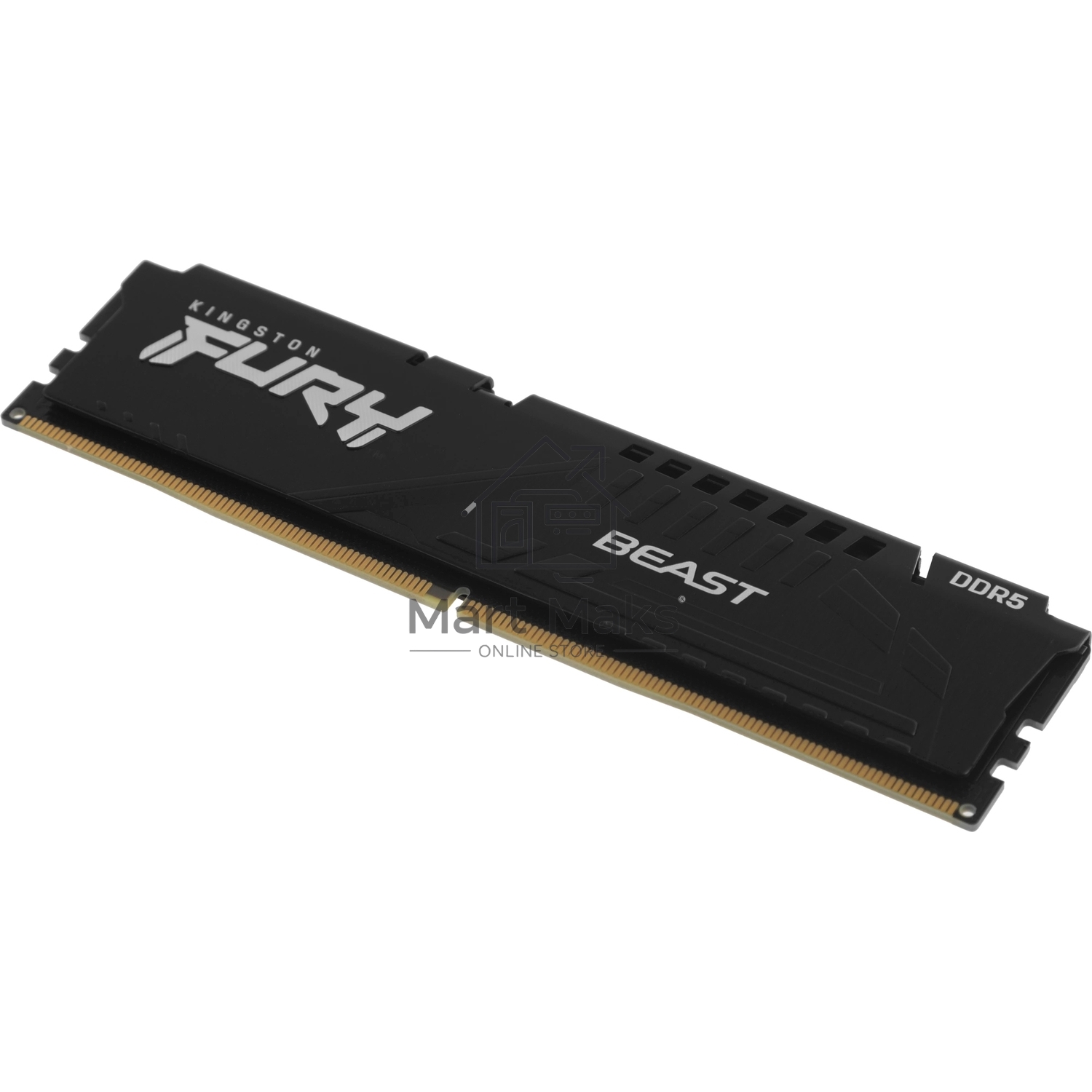 Оперативная память Kingston Fury Beast, DDR5, 16GB (1x16GB), 6000MHz, CL30, DIMM, с радиатором, черный