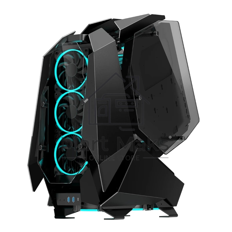 Компьютерный корпус без блока питания JONSBO MOD-5, Full-Tower, TG, no fans, 2xUSB-A 3.0 + 1xUSB-C 3.2, ATX, mATX, mITX Black