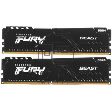Оперативная память Kingston Fury Beast, DDR4, 32GB (2x16GB), 3200MHz, CL16, DIMM, с радиатором, черный