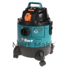 Строительный пылесос Bort BSS-1220-Pro синий, 250/1250 Вт, уборка сухая/влажная, пылесборник контейнер, 20 л