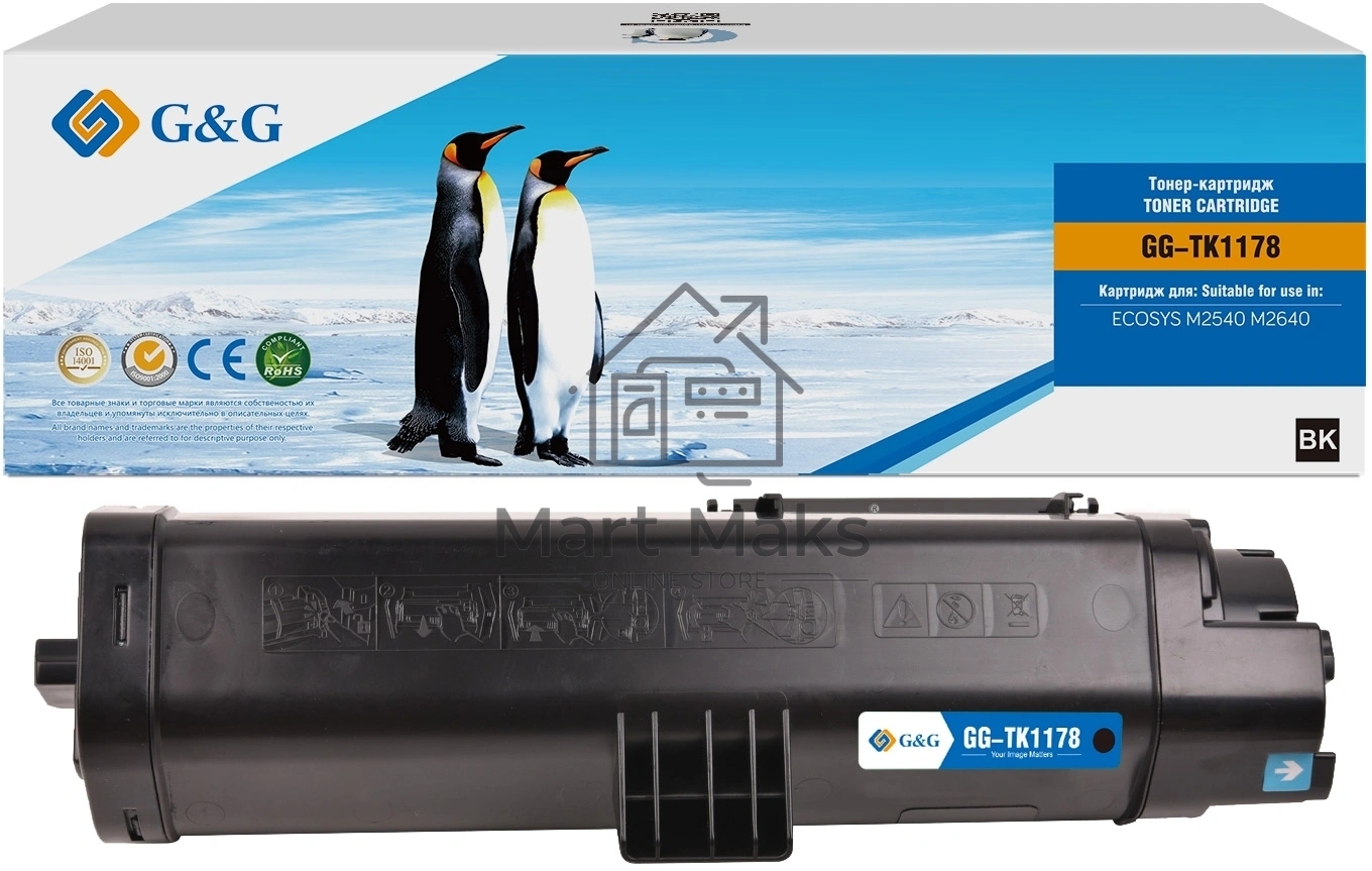 Картридж лазерный G&G GG-TK1178 черный (7200стр.) для Kyocera Ecosys M2040DN/M2540DN/M2640IDW