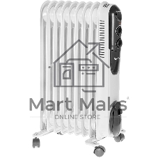Обогреватель масляный Neoclima NC 9309, белый/черный, 2000 Вт, 25 м2, термостат