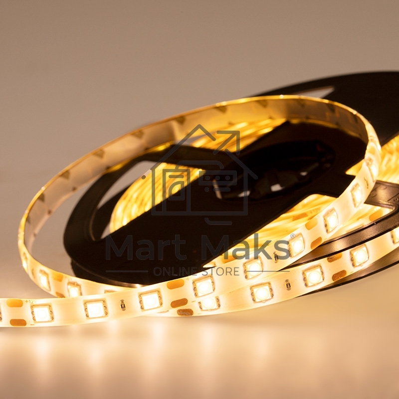 Лента LED силикон, 10 мм, IP65, SMD 5050, 60 LED/m, 12 V, цвет свечения теплый белый