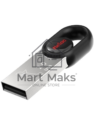 Флешка USB Netac UM2 (NT03UM2N-032G-20BK), 32Gb, USB 2.0, R/W 100/40, серебристый/черный