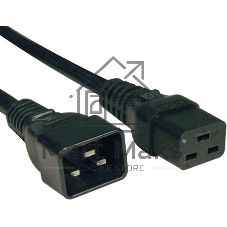 Кабель питания IEC 320 C19 - IEC 320 C20 (3x1.5), 16A, прямая вилка, 1м, черный Hyperline PWC-IEC19-IEC20-1.0-BK